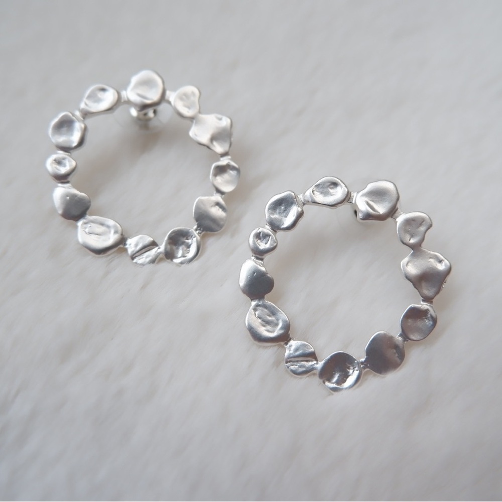 Chloe Textured Silver Earrings